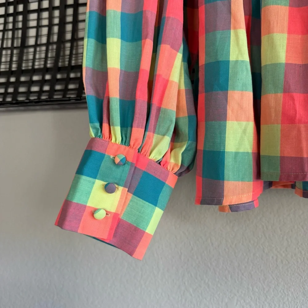 Hunter bell Naya Gingham Long Sleeve Top - Picture 6 of 8